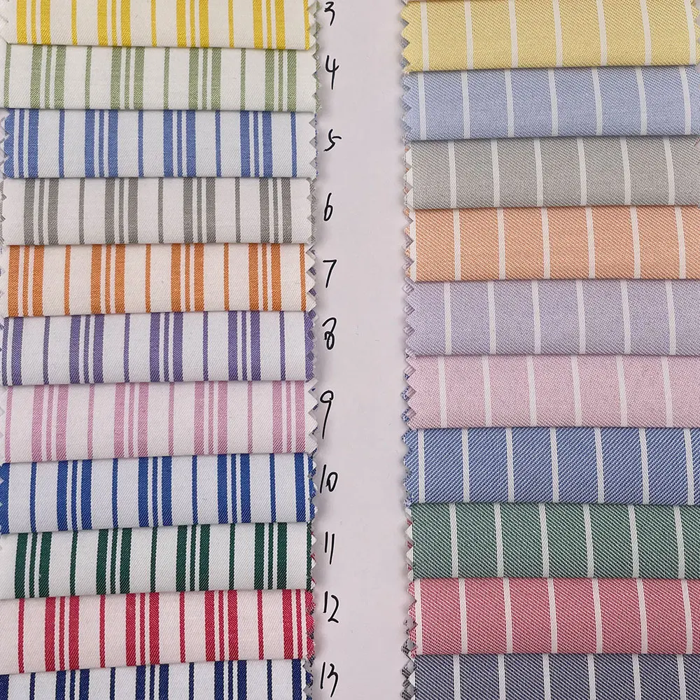 Wholesale Super Soft Woven Stripe Yarn Dyed School Uniform Shirt Skirt Fabric Material