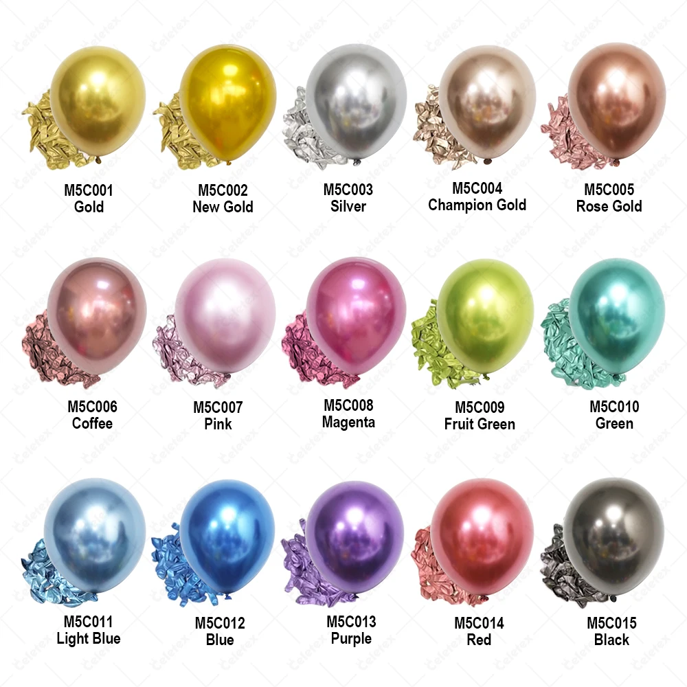 Free Sample 5/9/10/12/18/36 Inch Helium Wedding Party Metallic Chrome  Latex Balloons in China