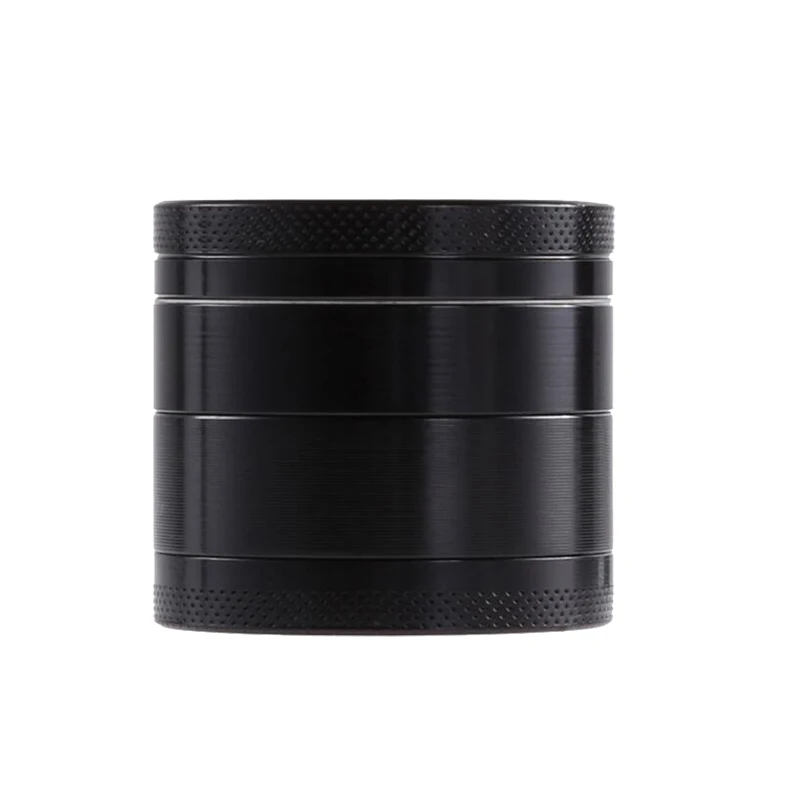 Wholesale custom herbal grinder metal zinc alloy 40mm 50mm 55mm 63mm 4 layers black herb grinder dry spice tobacco grinder