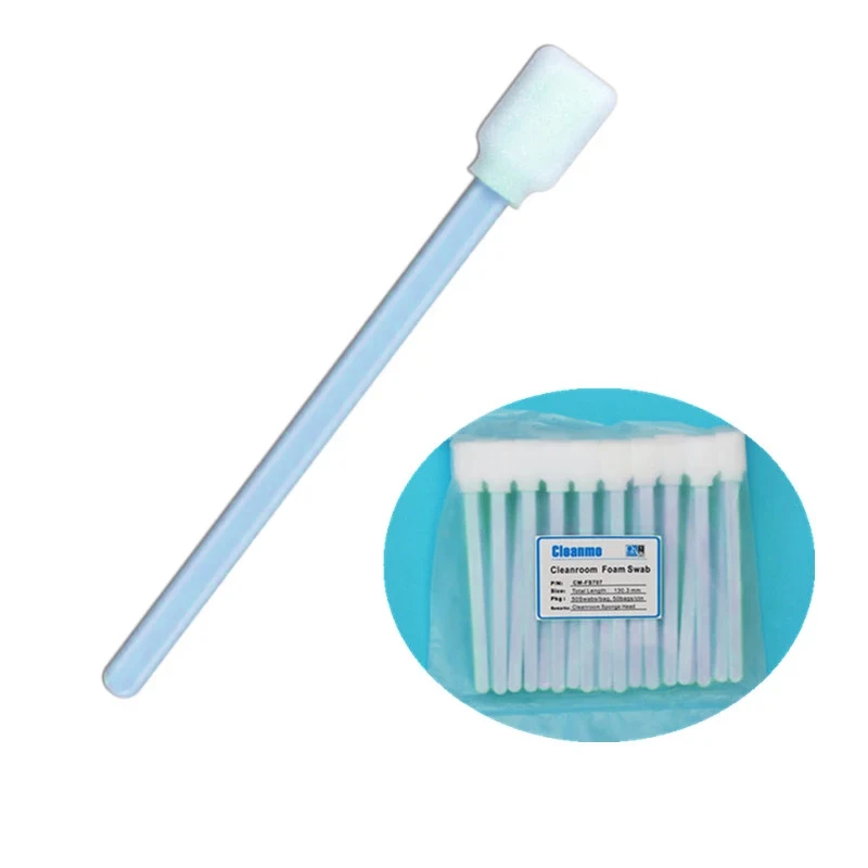 CM-PS707 printhead cleaning industrial cleanroom polyester fiber swab, clean room swabs stick pp handle polyester