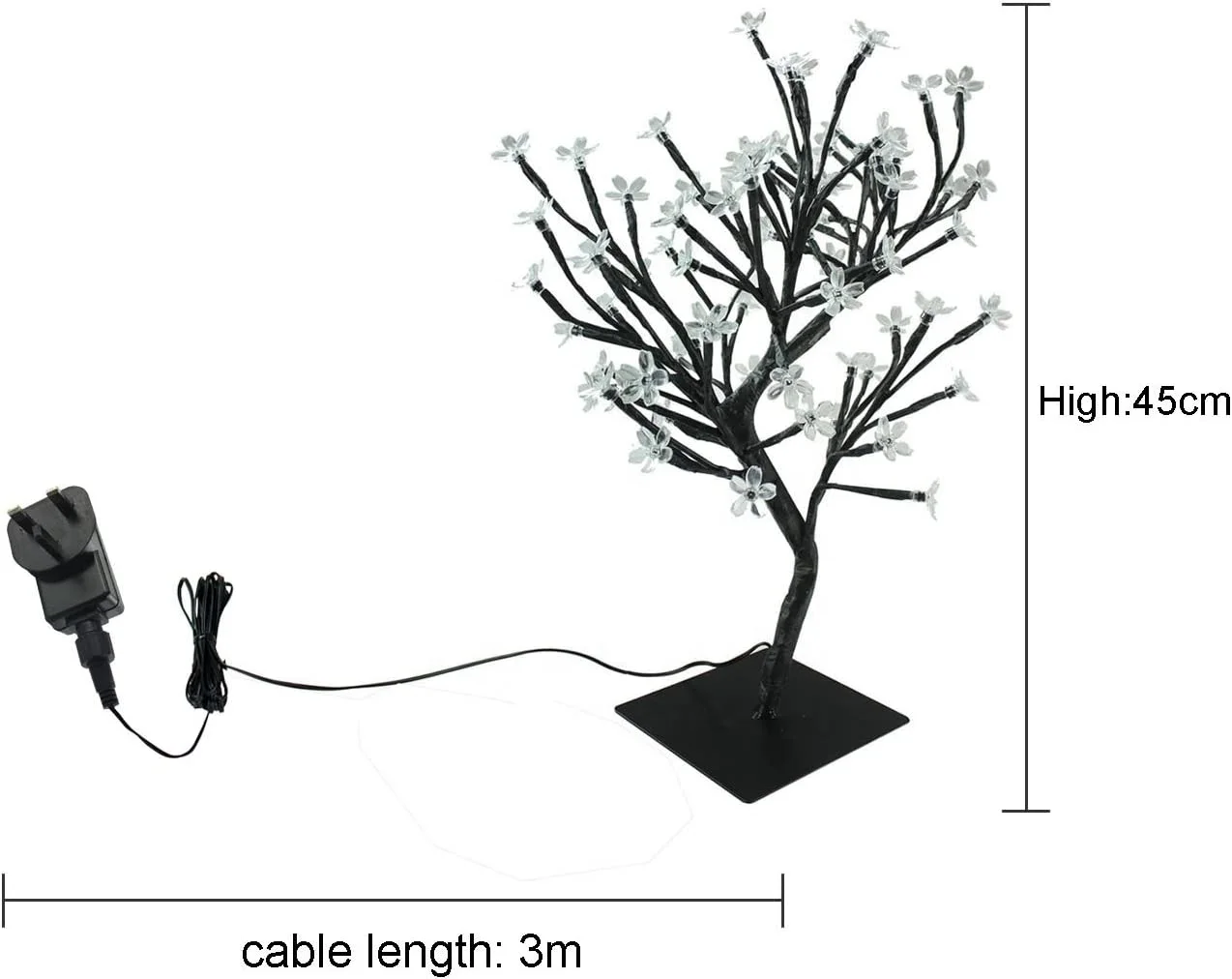 LED Cherry Blossom Bonsai Style Tree Lamp 45cm with 72 LED Warm White led tree branch light Fairy Lights