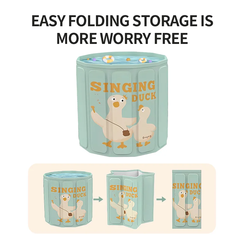 Foldable bathtub with modular stabilizing structure Practical bathtub Thick Quick-drying material Suitable for kids and adults