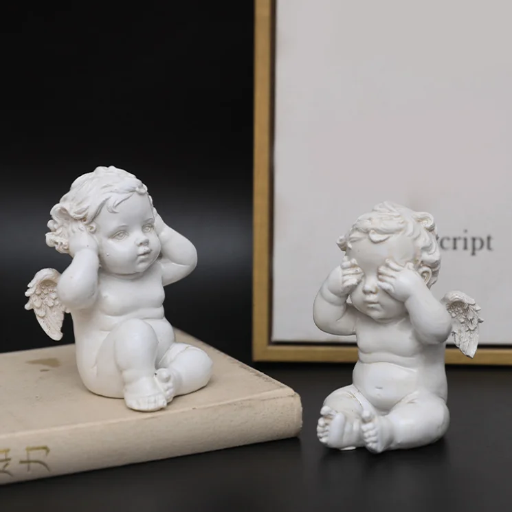 Nordic retro old cupid angel decoration resin plastic figure decoration home porch like decoration