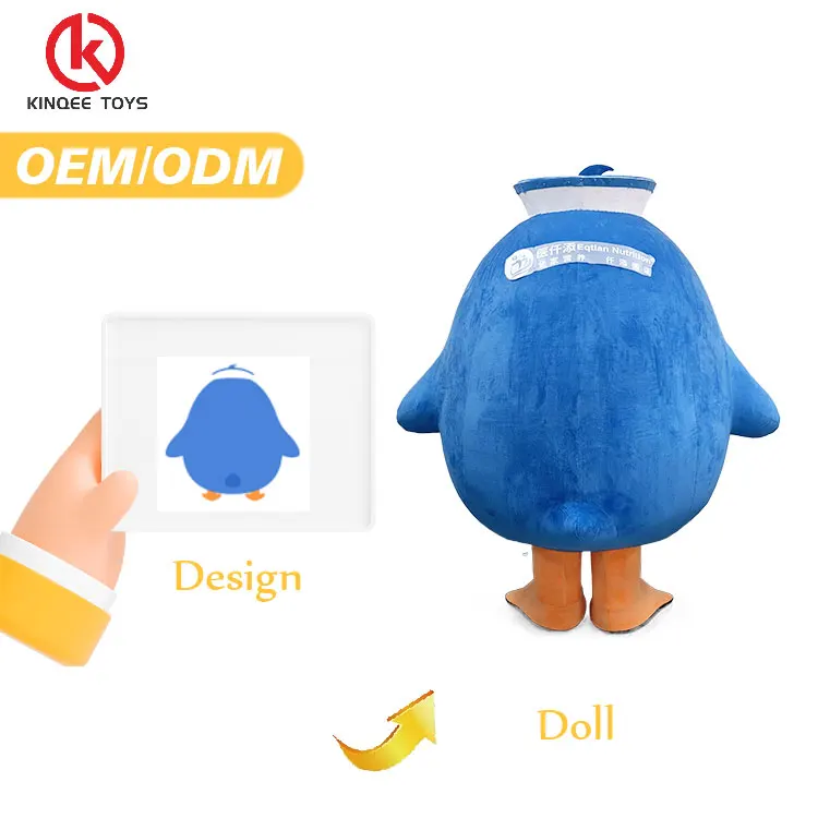 Kinqee MOQ 1 PC custom Cosplay blue penguin Mascot Costume Anime Cartoon Character mascot costume