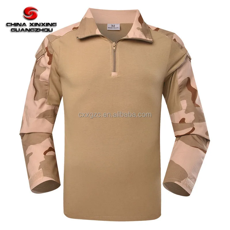 Factory custom made desert camouflage hunting uniform frog suit tactical combat uniforms