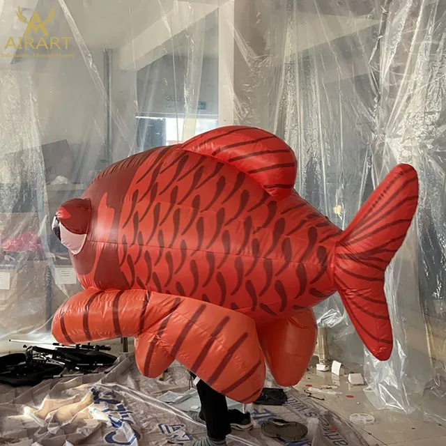 Рекламное украшение для мероприятий новый дизайн надувной костюм рыбы discus парада