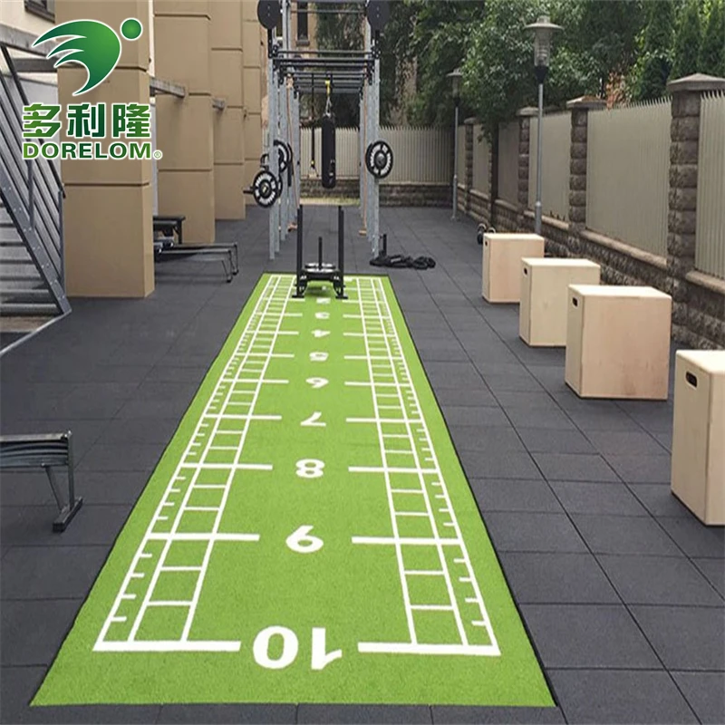 Dorelom    Customized Durable Functional Marked Numbers Fitness Training Gym Artificial Grass Mat For Gym Flooring Sled Track