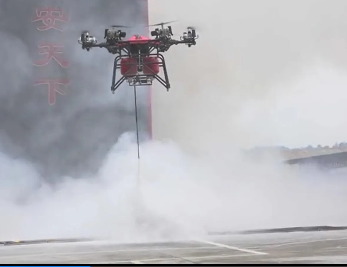 Big load capacity oil driven Factory price fire brigade use firefighting drone