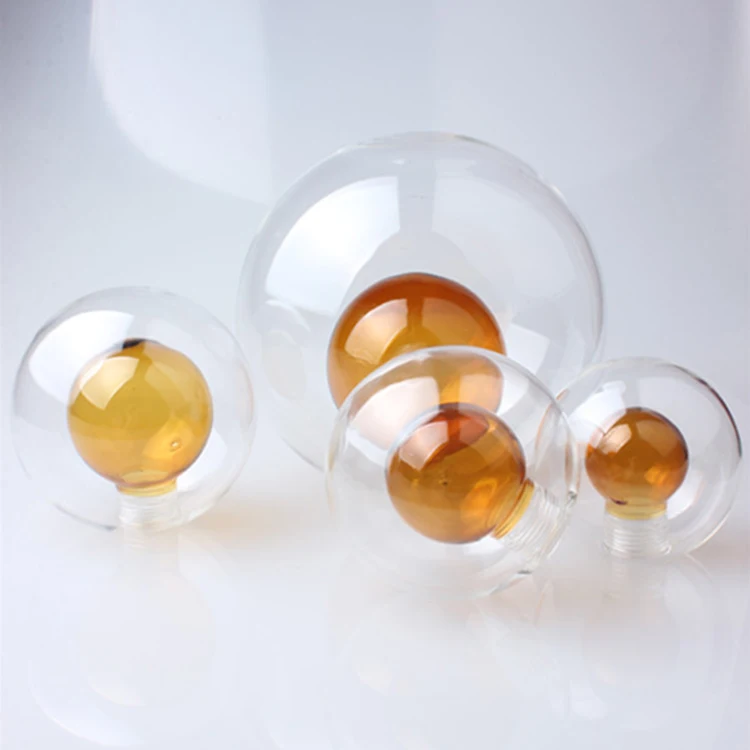 Amber Glass Globe G9 thread double layers indoor wall Lighting glass shade