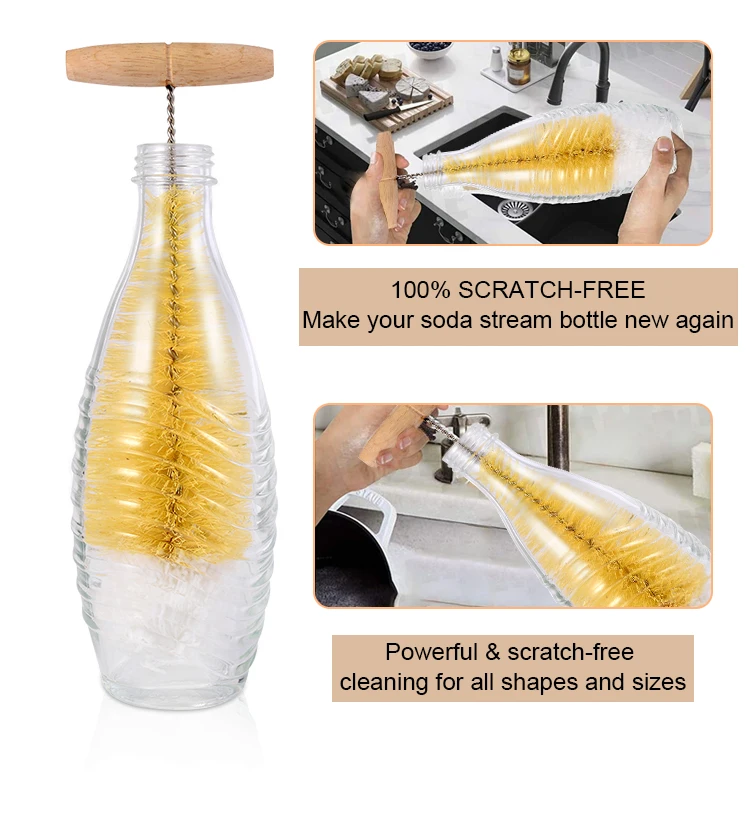 Wholesale glass brush for cleaning Soda Stream bottles or jugs