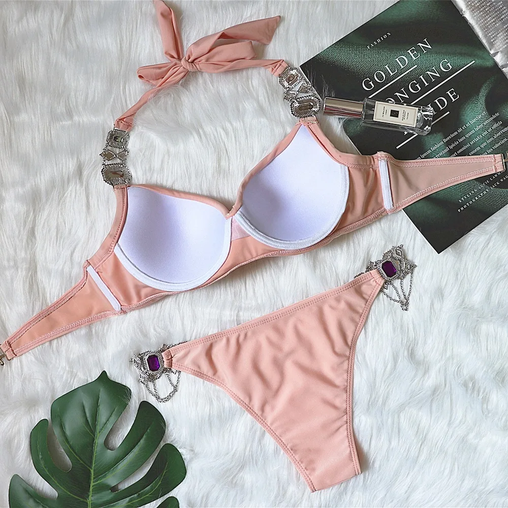 2021 New Wholesale Excellent Design Bathing Suits Sexy Triangle Swim Wear Letter Bikinis Woman Swimwear Brands Designer Swimsuit