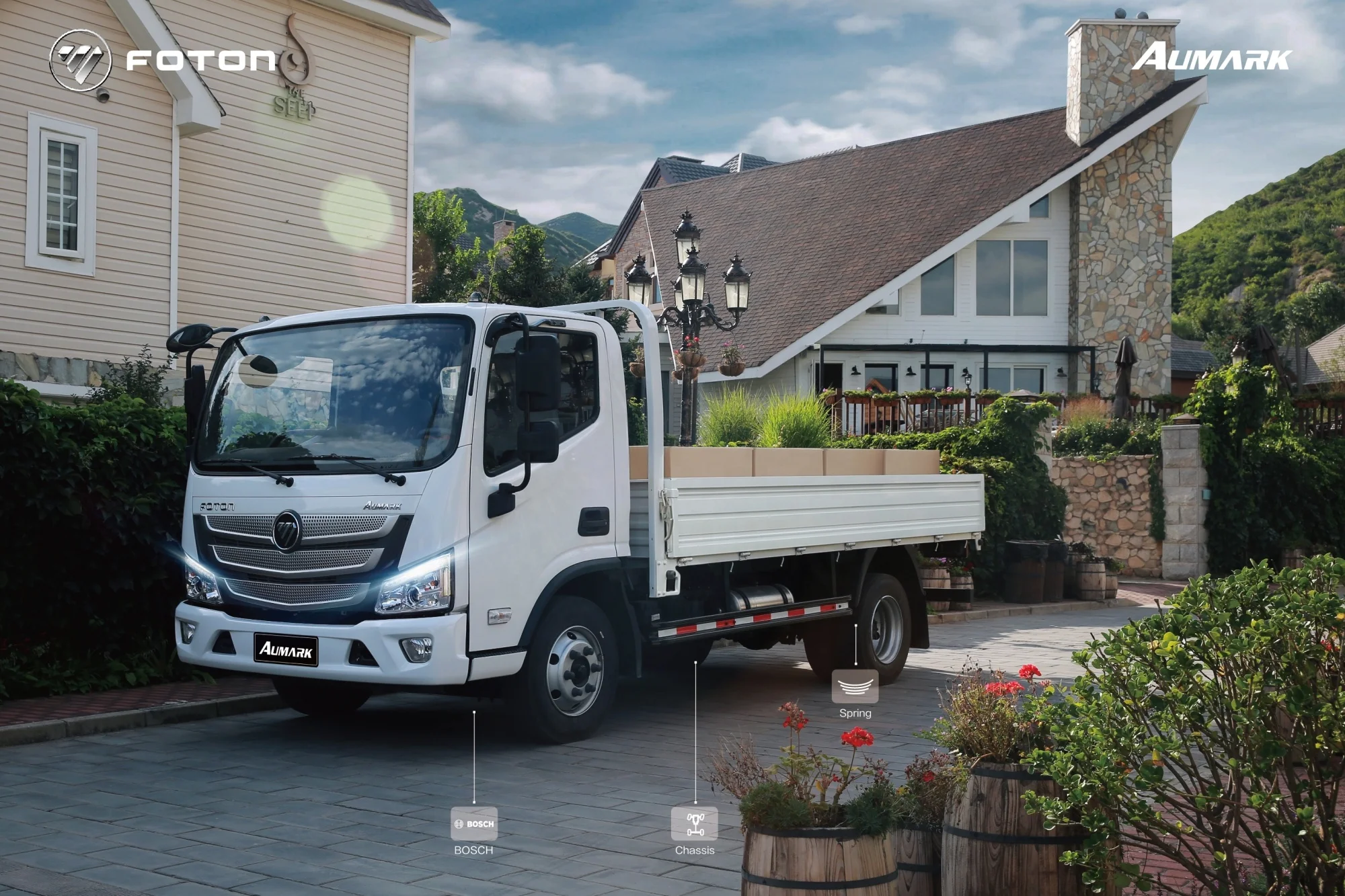 RHD Foton Aumark S Models 8 Tons Load 4x2 Cargo Lorry Truck Price For Sale