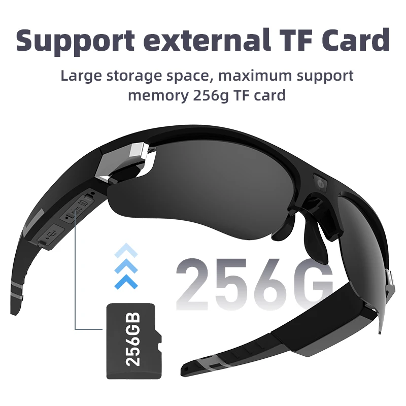 1080P Eyewear Sunglasses Camera Wearable Glasses Video Recording Camera Sunglasses with Polarized UV Protection Lens for Hiking