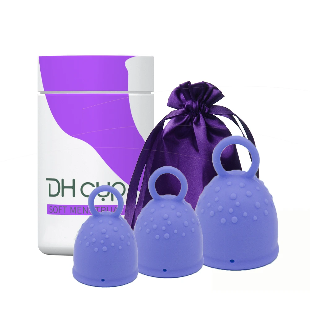 Eco-friendly Feminine Low Cervix Cup Menstrual Reusable Washable Cute Medical Silicone Menstrual Cups