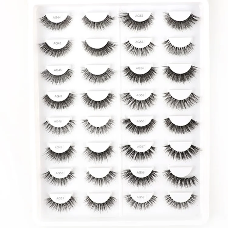 Worldbeauty Private Label Wholesale Lash vendor OEM 1/3 weight Super Light Hollow Agravic Super Soft 3D Faux Mink Strip Eyelash