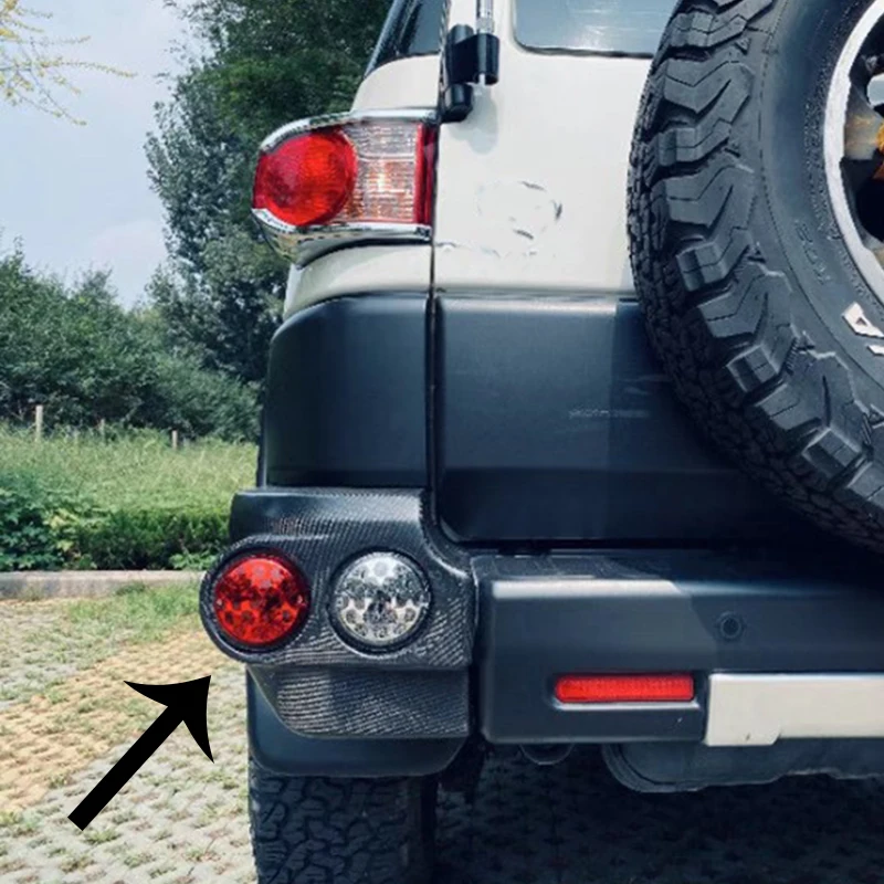 Комплект из настоящего углеродного волокна для заднего бампера автомобиля, угол обмотки, подходит для fj cruiser 2007-2020 с подсветкой