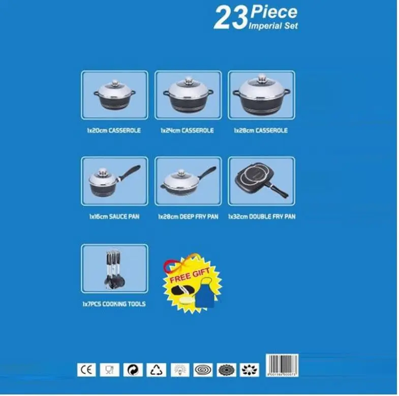 23pcs Big Cooking Pots Aluminum Sets Non Stick Pot Pan Aluminum Cookware Sets