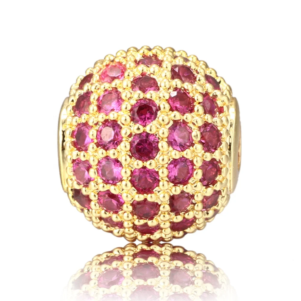 DIY Jewelry Accessories Full Micro Paved CZ Diamonds Balls Spacer Beads for Bracelet Necklace Jewelry Making