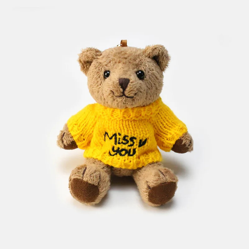 High Quality Customize Teddy Customization Clothes Stuffed Animal Toys 10cm Mini Bear Keychain Plush Toy