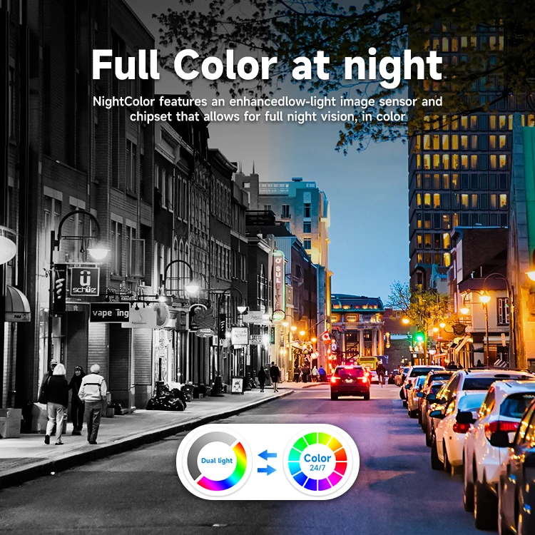 NDAA 8MP 4K Smart AI Night Color Active Deterrence Turret POE IP Camera Red&Blue Flashlight Siren Security Alarm 2-Way Audio