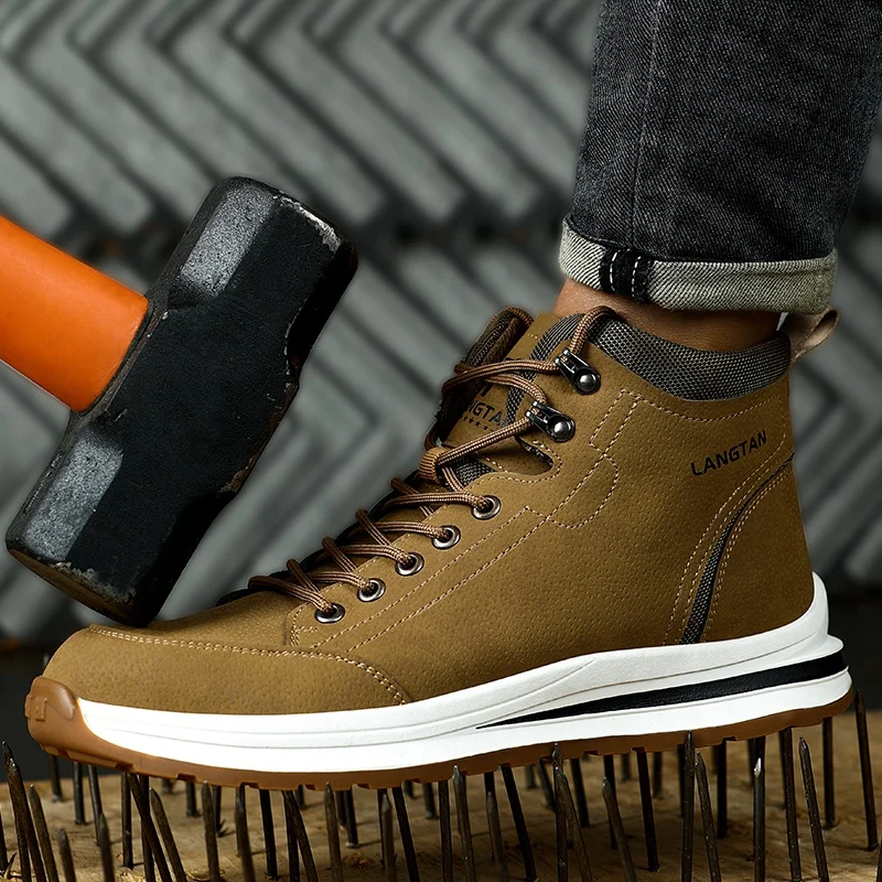 LANGTAN Waterproof safety boots outdoor sports European -standard steel toe safety boots  safety shoes cat