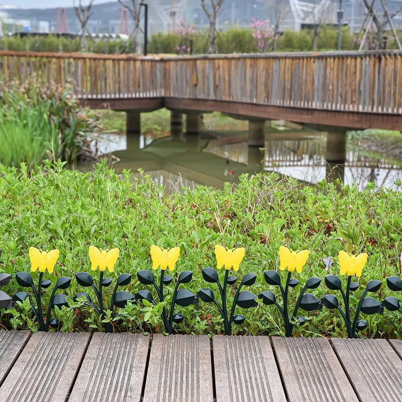 Garden Landscape Edging Borders Plant Flower Bed Decorative 4 PCS Plastic Fencing For Lawn Yard