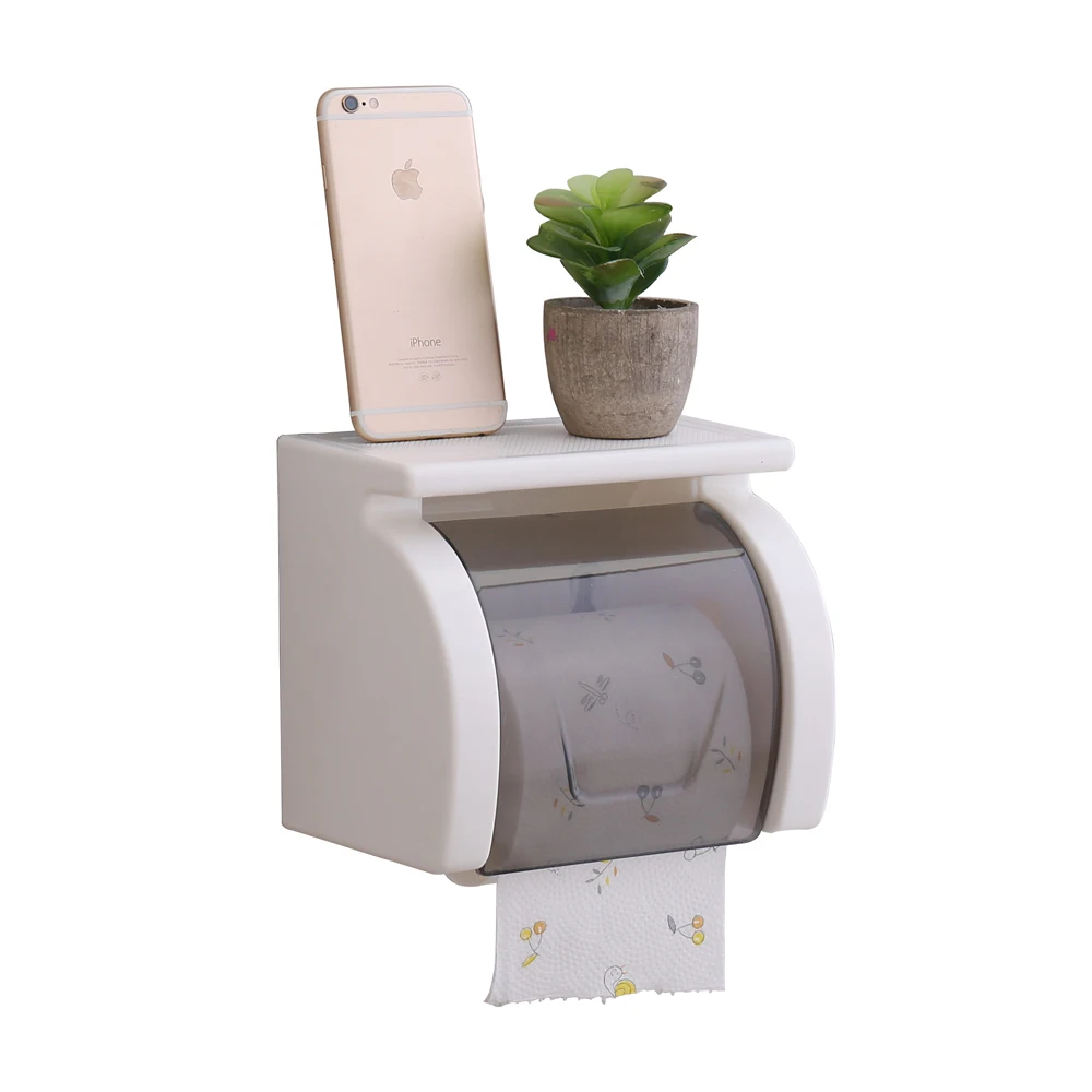 Multifunctional Bathroom plastic toilet paper holder hanging  tissue cover paper roll rack cellphone tissue box holder