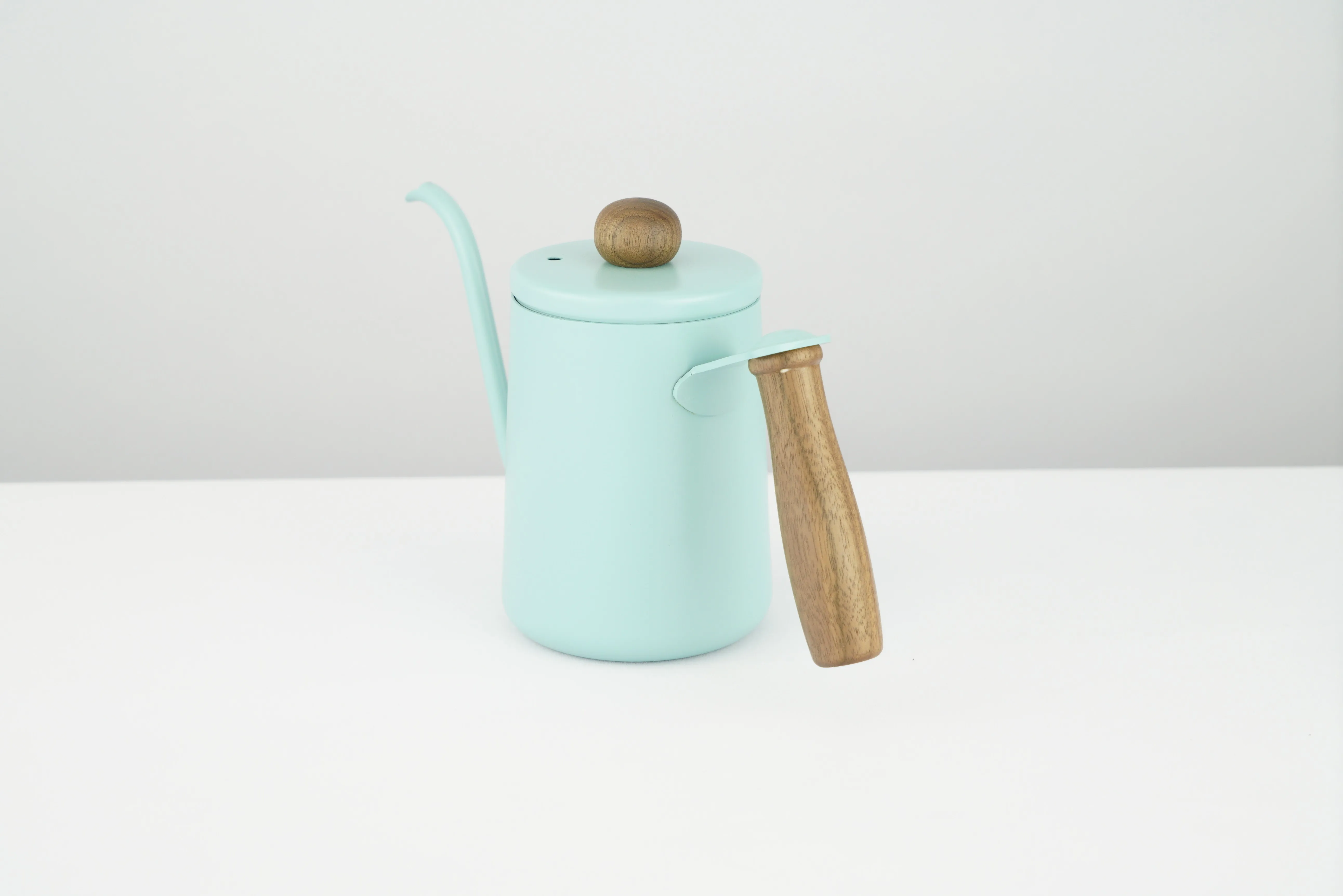 New Design 304 Stainless Steel Gooseneck Coffee Pour Over Pot with wood handle Simple Home Brewing