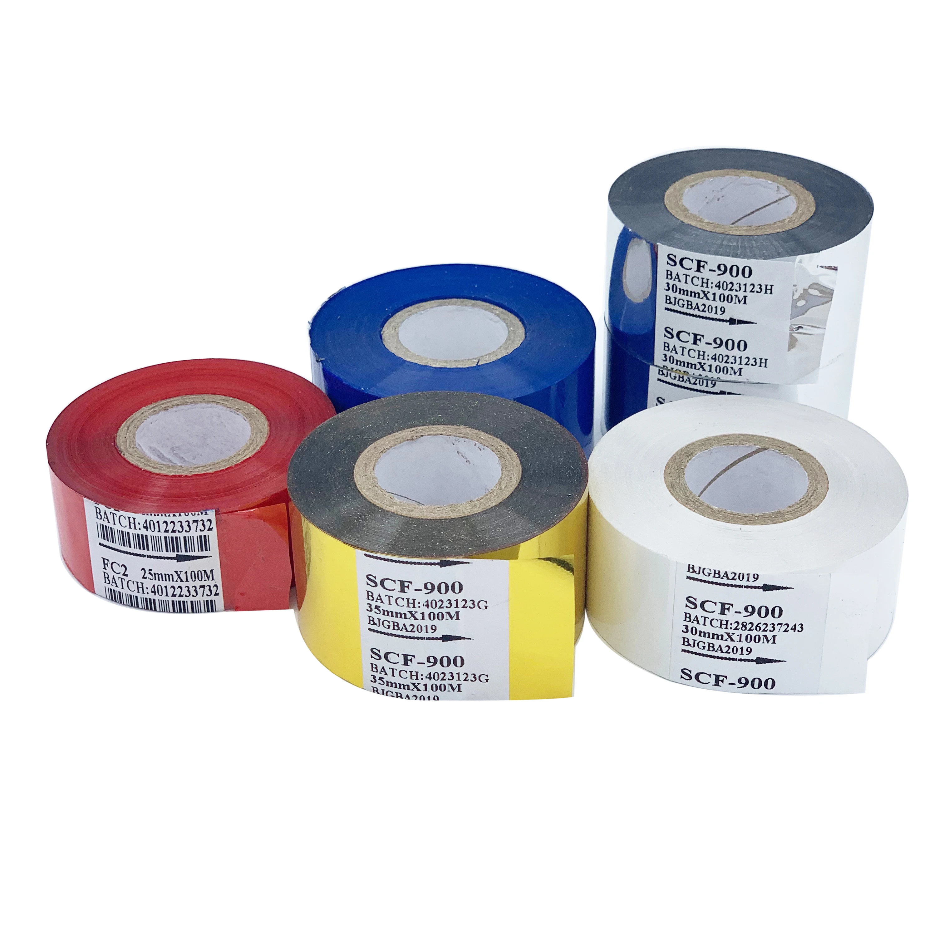Fineray Brand Expiry Date Printing Coding Foil on Hot Stamping Machine for Date Coding Printing Batch Number on Plastic Bag