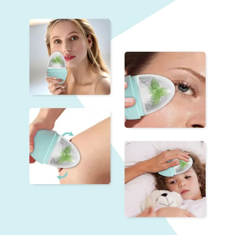 2022 Beauty Freezer Massager Lifting Skin Silicone Popsicle Ice Face Cubes Molds Facial Ice Roller For Eyes And Face