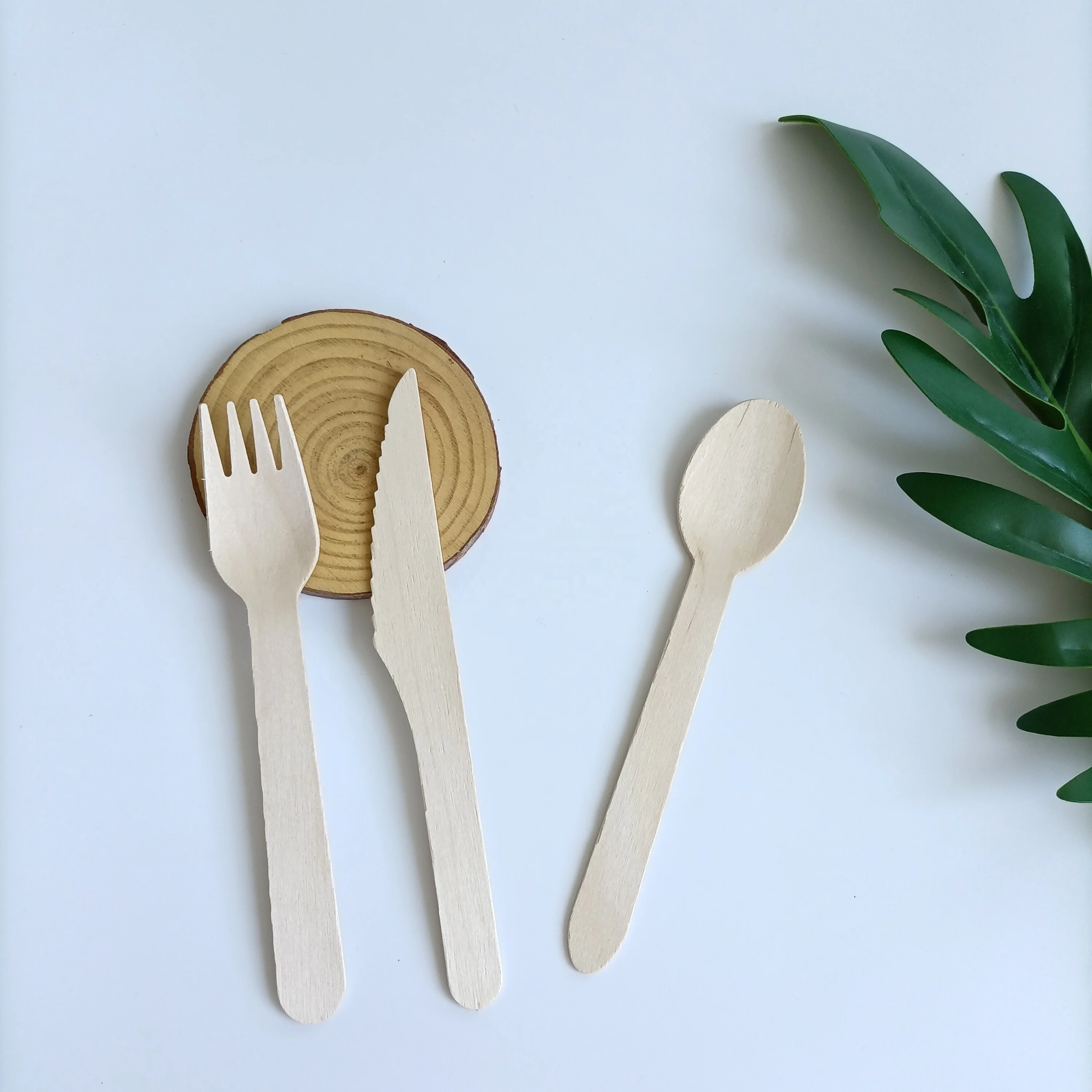Disposable Wooden knife for Spoons Disposal Ice Cream Disposable Knife Fork and Spoon Cutlery