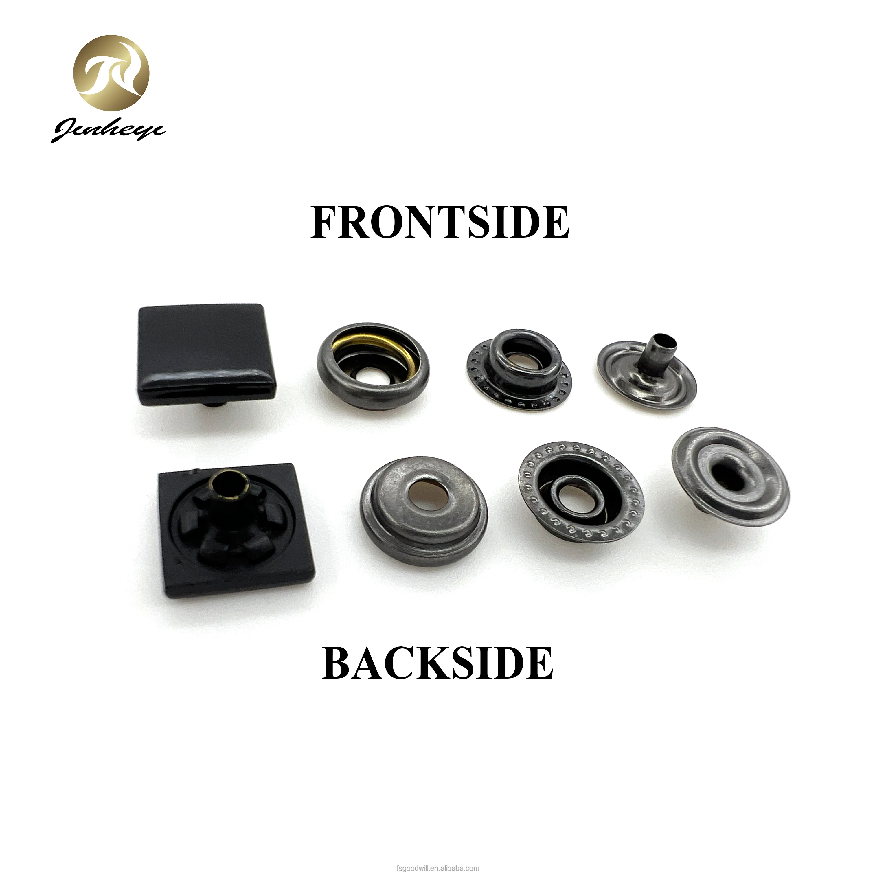 11/15/19 MM wholesale high-quality simple square metal 4 part snap button for garment