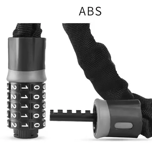 5-Digit Resettable Combination Anti-Theft Bike Chain Lock ABS Material Bicycle Motorcycle Scooter Cable Lock