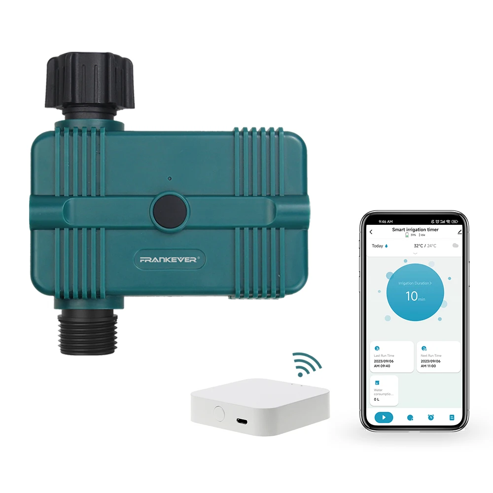 Tuya APP ZigBee Smart Sprinkler Watering Timer Irrigation Controller Water Meter and Timer with Rain Sensor for Garden Hose