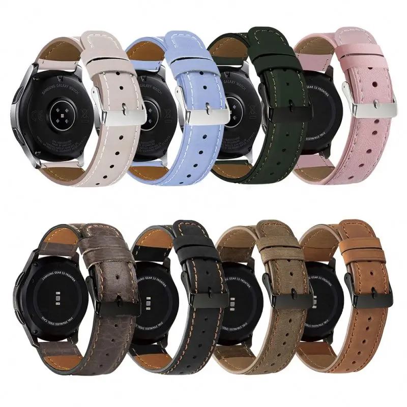 High Quality leather strap 20MM genuine for samsung Galaxy watch active Classic Real Leather Strap for active 2