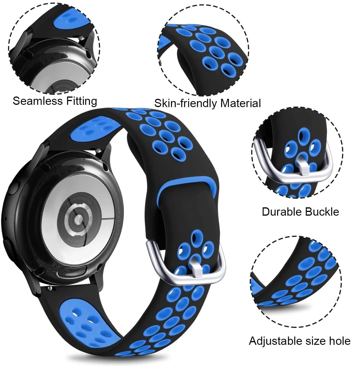 20 22mm Strap For Samsung Galaxy Watch gear 3 41 45mm Smart Wrist Band Sport Bracelet Watch4 40 44mm Classic 42 46mm Watchband