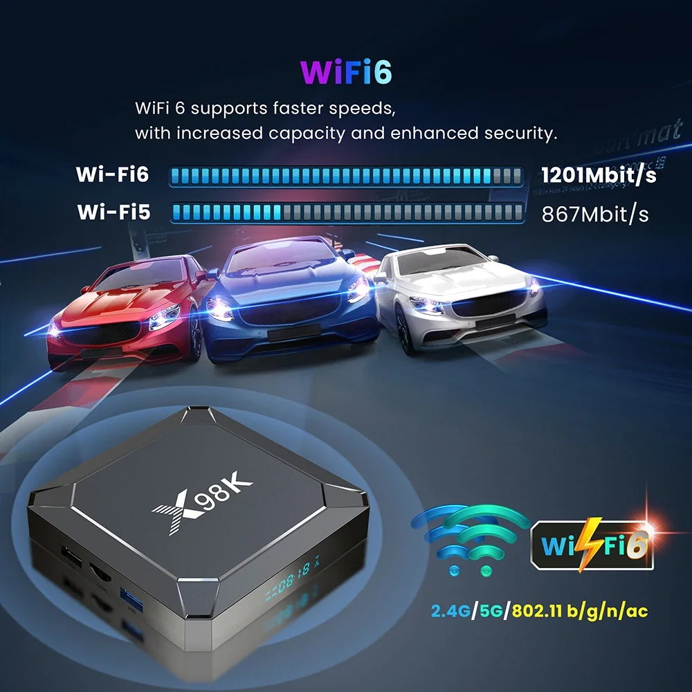 Подарки на День Благодарения высокое качество ANDROID 13 0 WIFI6 четырехъядерный RK3528 Android Tv Box X98K с поддержкой нескольких языков