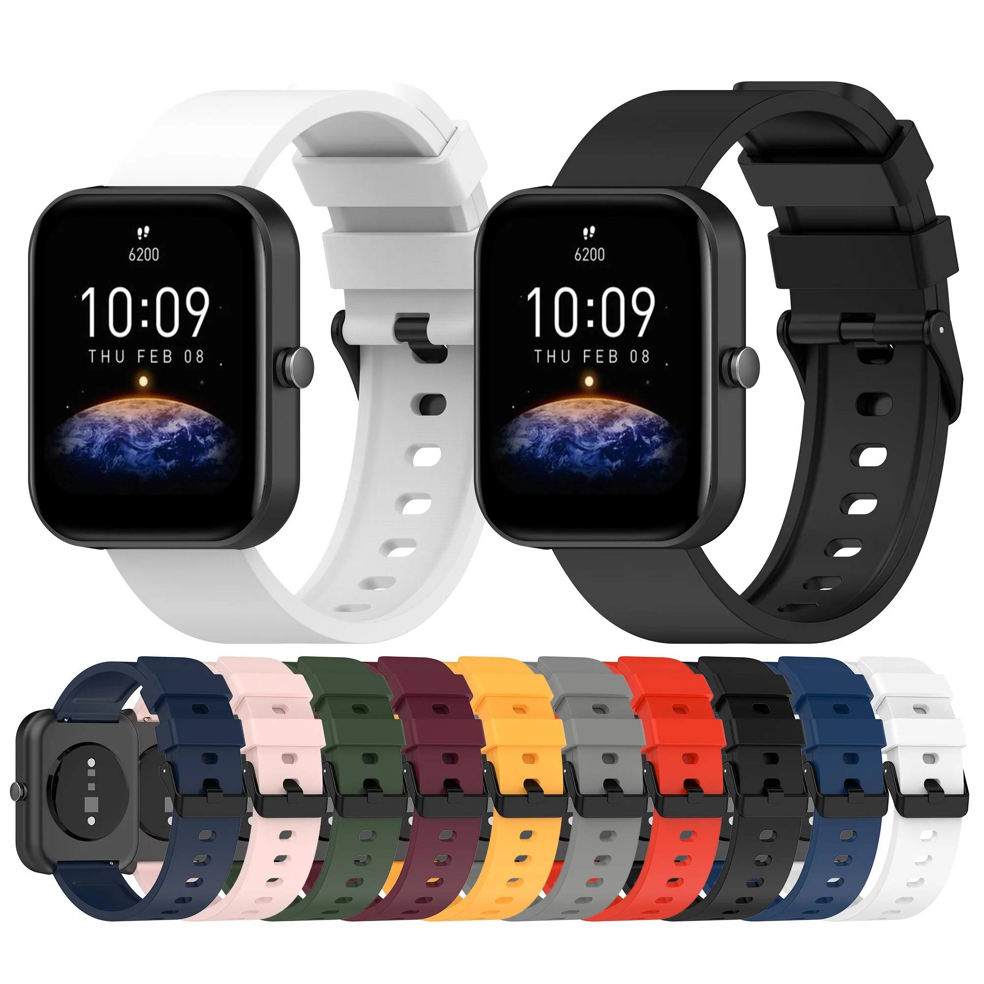 Ремешок силиконовый для Huami Amazfit bip3/GTS 2mini/pop резиновый Официальный браслет Bip S/BIP lite наручных часов