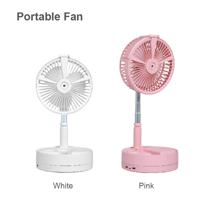 
15600mAh Foldable Portable fan with Spray, Wireless charging/charger, Power Bank, Lamp, Replaceable, Telescopic, Folding storage 