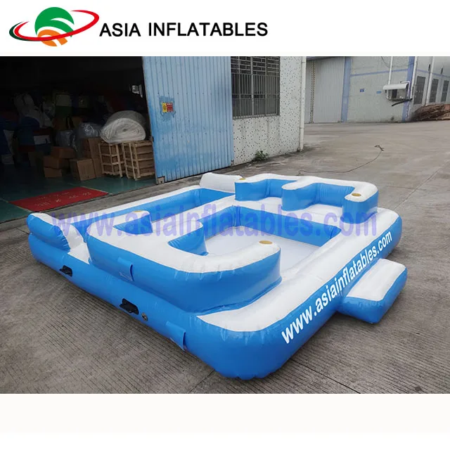 
Inflatable Air Mat, Inflatable Floating Island Pool Float Water Bar Lazy River Lounges 