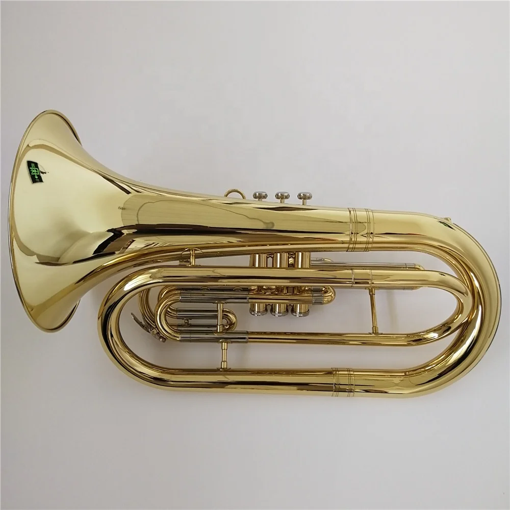 
Marching baritone imported Germany brass material gold lacquer surface customized logo 