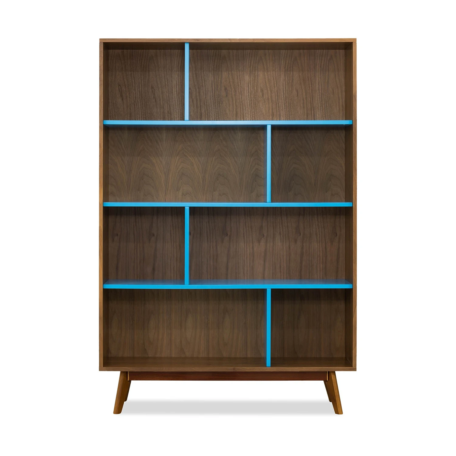 Factory Price Home Office bookcase bookshelf Vertical book shelf with Solid Wood Leg for living room