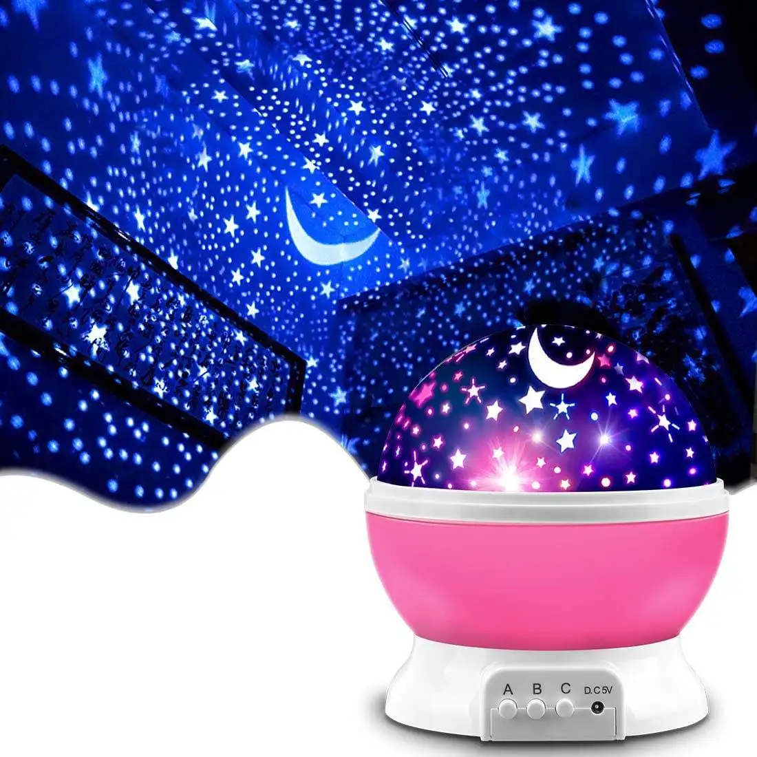 New Rotation Star Projector Night Lights Rotating Star Moon Projection Lamp For Room