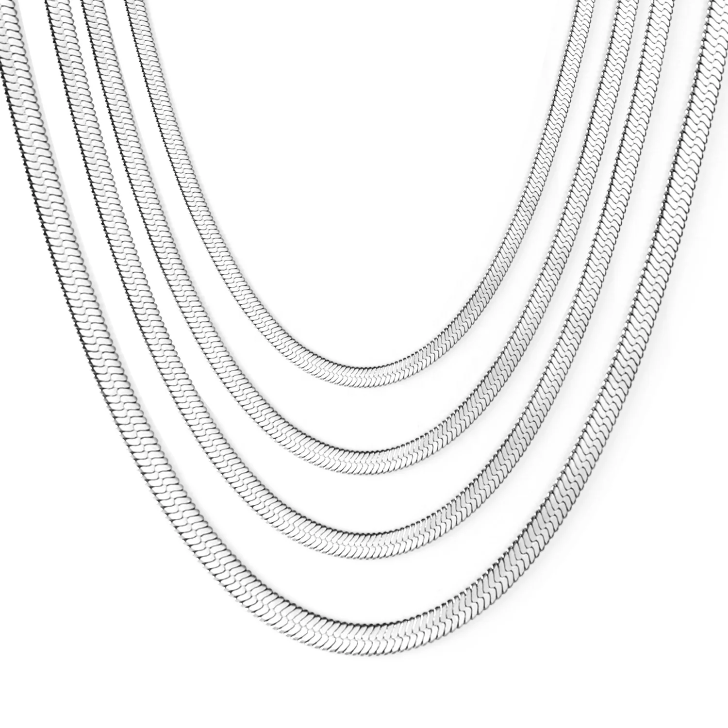  OEM 14k Silver Flat Gold Plated Filled Women Men Curb Rope Cuban Link Stainless Steel Snake Jewelry Chain