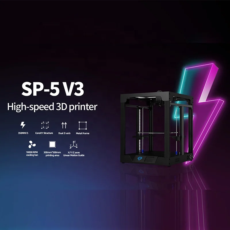 TWOTREES sp-5 v3 3d printer OEM 350mm/s Print Speed and impressora 3d twotrees sk1 with 3d printer pla single color