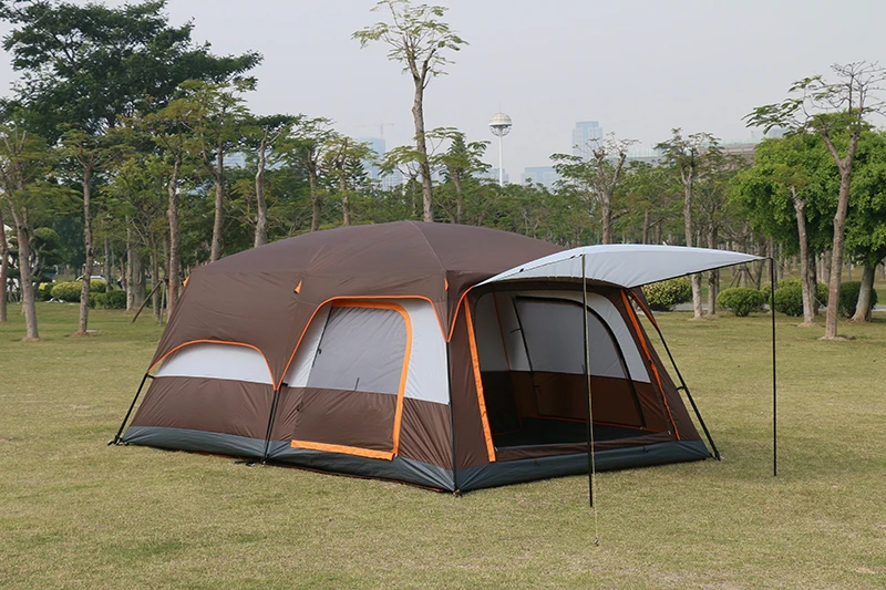 Hot Sale Multi Color Big Camping Family Tent 8-12 Persons 2 Room Waterproof House Outdoor Dome Tent