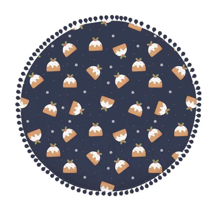 Circular Shape Diameter 100cm Customized Print Colorful Portable Outside and Room Mats For Crawling