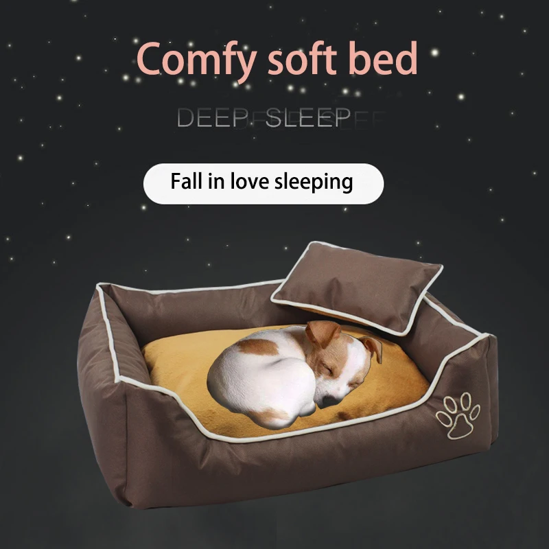 Dog Sofa Bed Pillow Washable with Removable Cover, Soft Cotton Stuffing