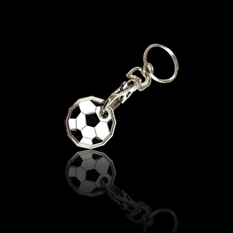 Customized logo shopping cart coin key chain quarter and loonie trolley cart token coin keyring