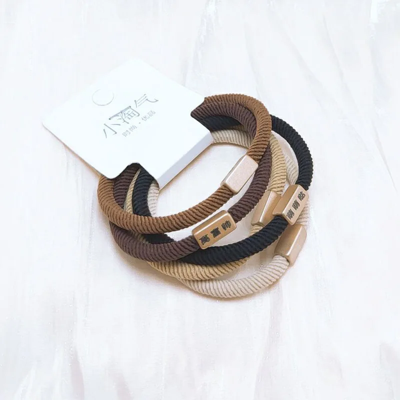 Japanese Korean style simple senior hairstyle scrunches elastic hair ties thick